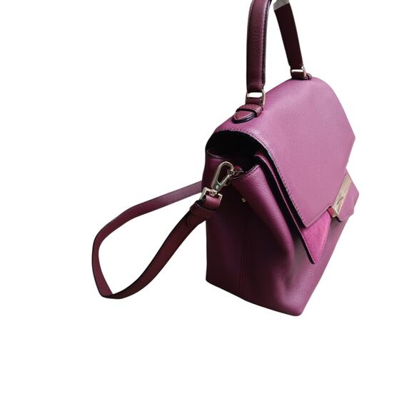 Kate Spade Purple Pebbled Leather Crossbody Satchel Bag Gold Hardware - Picture 7 of 16